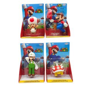 Super Mario Toad Mario Fire Luigi Spiny Mini Figures Nintendo Jakks Pacific NEW